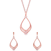GIVA 925 Silver Rose Gold Princess Set|Gifts For Girlfriend,Rakhi Rakshabandhan Gift For Sister Bhabhi,Gifts For Women & Girls|With Certificate Of Authenticity And 925 Stamp|6 Months Warranty*
