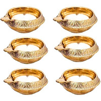 BrassLine Brass Diya (2.5 x 1.1 inch, Gold)
