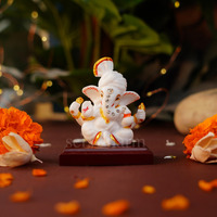 Servdharm Pagri Ganesh Ji Murti Decorative Showpiece for Home Decor| Ganesh Idol for Car Dashboard Home Temple Office Desk Pooja Room God Idols for Puja & Festival Gifting (Pagri Ganesh With Padestal)