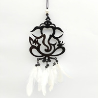Jiyu Creation Lord Ganesh Car Dream Catcher - Original Feather - Car Hanging Decorative & Accessories Interior - Pack of 1