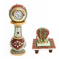 Handicraft Kingdom Clocks For Bedroom Stylish Design For Girls With Ganesh Chowki| Latest Modern Time Piece For Hall Dining| Decorative Watch For Home| Approx Size (2 x 6 Inch) & Wt (600 Gm) Pack Of 4
