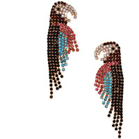 Yellow Chimes Elegant Latest Fashion Gold Plated Crystal Bird design Multicolor Dangler Earrings for Women and Girls, gold, multicolor, medium (YCFJER-602CRBRD-MC)