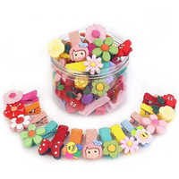 BellaStella Korean Stylish Hair Clips Cute Animal Fruit Flower and more Characters Fully Ribbon Lined For Kids And Teens Hair Accessories Pack Of 26 Pcs (Style-1)