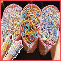 Fashion Fitoor Colorful Elastic Rubber Bands Seamless Cotton Hair Bands for Women Girls and Kids Baby - Versatile Hair Ties Ponytail Holders Headband Hair Accessories (100)