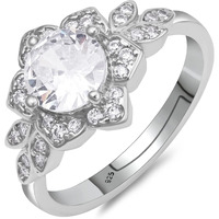 Pissara Glittery 925 Sterling Silver Valentine Day Gift Cubic Zirconia Finger Ring For Women And Girls|with Authenticity Certificate, 925 Stamp & 6 Months Warranty (LR104664)