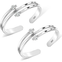 Silver Style 925 Sterling Silver BIS Hallmarked Toe Ring For Women