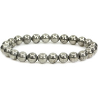 Young & Forever AAA Quality Natural Pyrite Gemstone 8mm Round Beaded Handmade Stretchable Bracelet, Protection Healing Crystal Bracelet, Money Attract Pyrite Bracelet for Mens, Women