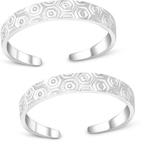 Silver Chest Silver Toe Rings for Women Silver 925 - Elegant And Comfortable 3D Self Design Simple Toe Ring Silver Bands For Girls