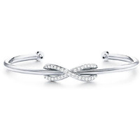 MINUTIAE Infinity Shape Bracelet Silver Plated Solitaire Cut Crystals Cubic Zirconia Diamond Adjustable for Women & Girls Jewelry for Gift (Silver)