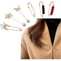 Brooch Pin, Neckline Safety Pin, Small Brooches for Women, Brooch Safety Pins for Women Girls, 6 PCS Brooches and Pins for Women Girls Clothing Dresses Decoration Accessories