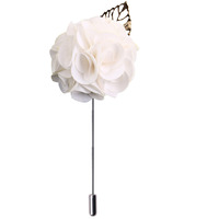 Peluche A Sombre Retreat - Off White Colored Brooch/Lapel Pin for Men