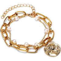 Shining Diva Fashion Latest Stylish Gold Plated Charm Bracelet for Women and Girls (14671b)