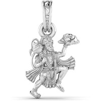 Akshat Sapphire Sterling Silver (92.5% purity) Hanuman Pendant for Men & Women Pure Silver Bajrang Bali Locket for Good Health & Wealth