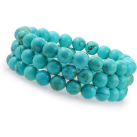Young & Forever Gift Dvine Spiritual Natural Semi-Precious Turquoise Reiki Bracelet for Men and Women Set of 3