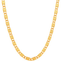 Fashion Frill Micro Gold Plated Brass Non-Precious Metal Neck Chain Necklace For Men Women Boys Girls