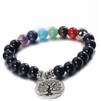 Young & Forever Dvine Wealth Prosperity Peace Good Luck Tree Of Life 7 Chakras Unisex bracelet B628