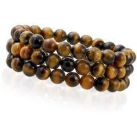 Young & Forever Gift Dvine Spiritual Natural Semi-Precious Tiger Eye Reiki Bracelet for Men and Women Set of 3