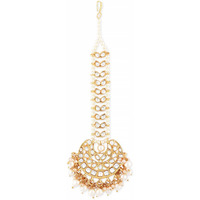 Zaveri Pearls Gold Tone Kundan And Pearls Traditional Maangtikka For Women-ZPFK9004