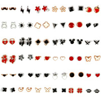 Shining Diva Fashion Stylish Non Precious Base Metal Multicolour Heart Box Earrings for Women - Combo 36 Pairs Set (rrsd12019er)
