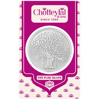 CHOTTEY LAL AND SONS 999 Purity Banyan Tree Round Silver Coin with Unique Blister Card Packaging for Coporate Gifting, Ceremony, Wedding and Festivals (Silver, 20 Gram)