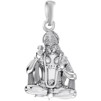 Akshat Sapphire Sterling Silver (92.5% purity) God Hanuman Pendant for Men & Women Pure Silver Lord Bajrang Bali Locket for Good Health & Wealth