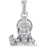 AKSHAT SAPPHIRE Sterling Silver (92.5% purity) God Hanuman Pendant for Men & Women Pure Silver Lord Bajrang Bali Locket for Good Health & Wealth (Sankat Mochan Pendant)