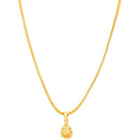 Handicraft Kottage 1 gm Micro Gold plated Stylesh Modern Brass Chain Pendant locket Necklace for Men,women and kids Ganesh ganapti ganpati bappa