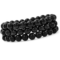 Young & Forever Gift Natural Gemstones Onyx Reiki Crystal Semi Precious Crystal Beads Combo Layered Bracelets For Mens And Womens