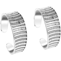 Clara 925 Sterling Silver Line Toe Rings Pair | Size Adjustable, Oxidised | Gift for Women and Girls