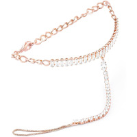 ZAVERI PEARLS Rose Gold Dazzling Cubic Zirconia Contemporary Brass Hand Harness Bracelet For Women-ZPFK16134