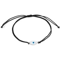 CHOTTEY LAL AND SONS Unisex-adult Chotteylal & Sons 925 Sterling Silver Bracelet Cum Anklet With Marquise Shape Evil Eye Charm Black Thread Nazariya Adjustable Wristband