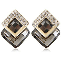 Shining Diva Fashion Italian Designer Collection Gold Plated Drop Earrings for Women (Grey)(9737er)