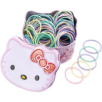 Shining Diva Fashion 100 pcs Combo Elastic Hair Bands Ties Accessories for Kids Baby Girls Women with Tin Kitty Box (15525zb)