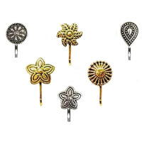 VAMA Fashions German silver oxidised nose ring without piercing Press On Combo Pack of Oxidized Nose Pin Stud Ring Small Size for Women & Girls