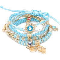 YouBella Jewellery for Women Evil Eye Bracelet for Girls and Women (Light Blue)