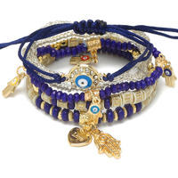 YouBella Jewellery for Women Evil Eye Bracelet for Girls and Women (Dark Blue)