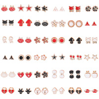 Shining Diva Fashion Multicolour Non Precious Metal Base Metal Pearl Stud Earrings for Women (36 Pair Combo Set) (12136er)