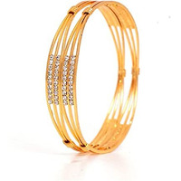 CUTE GOLD 1 One Gram Gold Plated Traditional American Diamond Bangles for Women and Girls
