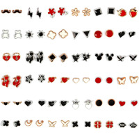 Shining Diva Fashion Latest 36 Pairs Combo Set Design Stud Earrings for Girls (Style11-multicolor) (sd12019er)