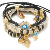 YouBella Jewellery for Women Evil Eye Bracelet for Girls and Women (Black)