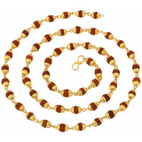 Mahi Gold Plated Brass Alloy Rudraksha Mala for Men