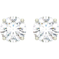 CLARA 925 Sterling Silver Swiss Zirconia 6.5 mm Earring With Screw Back Gift for Women & Girls(White)