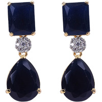 Ratnavali Jewels American Diamond Gold Plated Bold Stunning Champagne Earrings Dangle Drop For Women/Girls RV3205C