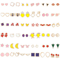 Shining Diva Fashion Latest Multicolour Non Precious Base Metal Design Stud Earrings for Girls - 36 Pairs Combo Set (sd12015er)