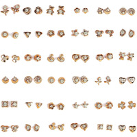 Shining Diva Fashion Gold Non Precious Metal Base Metal Latest Stud Earrings for Girls (sd12021er, 36 Pairs Combo Set)