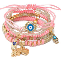 YouBella Jewellery for Women Evil Eye Bracelet for Girls and Women (Pink)
