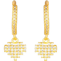 GIVA 925 Silver 18K Gold Plated Hanging Heart Hoop Earrings|Drop Gifts For Girlfriend,Rakshabandhan Gift For Sister Bhabhi,Women&Girls|With Certificate Of Authenticity And 925 Stamp|6 Month Warranty