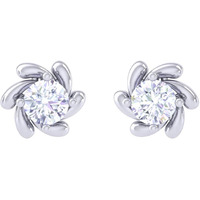 CLARA Made with Swiss Zirconia 925 Sterling Silver Platinum Plated Alma Solitaire Earring Gift For Women & Girls