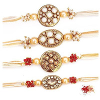 To The Nines Rakhi for Brother with Tilak Material & Greeting Card - Pack of 4 Rakhi