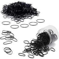 Evogirl Rubber Band Soft & Smooth Basic Everyday Wear Thin Elastics Stretchy Hair Tie Ponytailed Black, Small, for Women/Girls (Pack of 150)